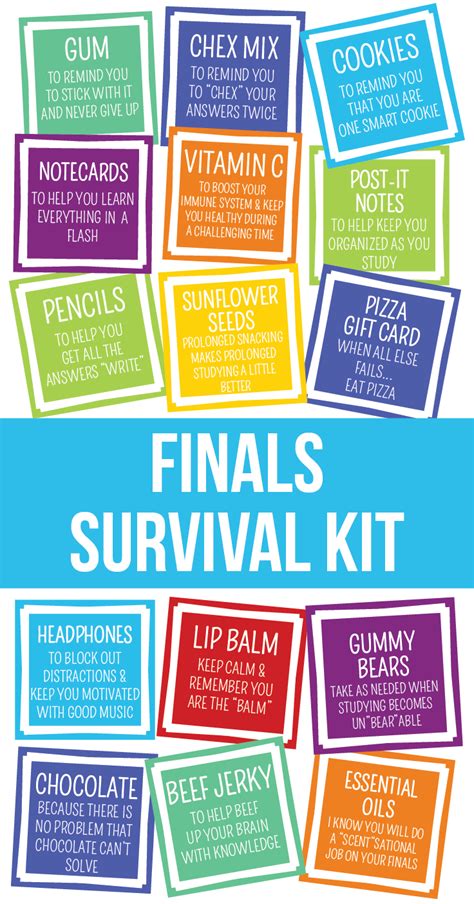 free printable exam care package